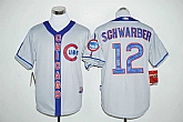 Chicago Cubs #12 Kyle Schwarber Gray Cooperstown Stitched Baseball Jersey,baseball caps,new era cap wholesale,wholesale hats